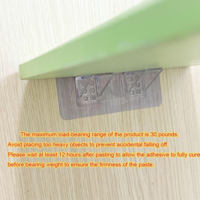 Ourart 12 Pieces Large Size Adhesive Shelf Bracket, Double Row Thickened and Reinforced Design Punch Free Shelf Support Pegs for Shelves Kitchen Cabinet Book Closet - Image 4